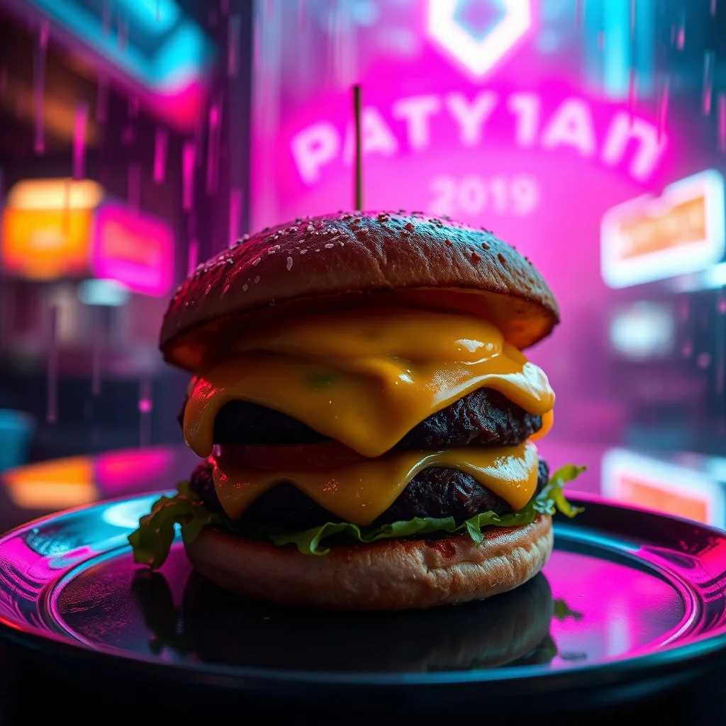 Cyberpunk food photo