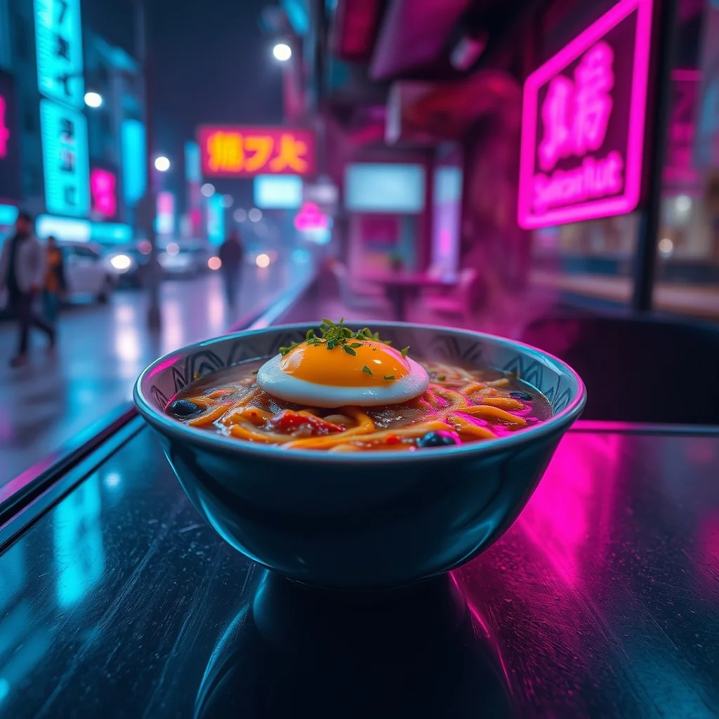 Cyberpunk food photo
