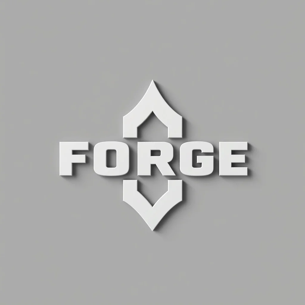 3D Render logo: a fitness gym called Forge