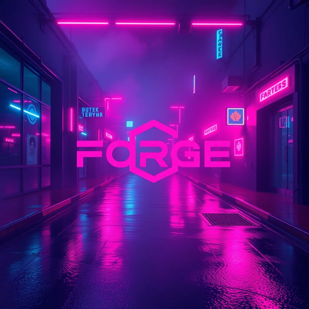 Cyberpunk logo: a fitness gym called Forge