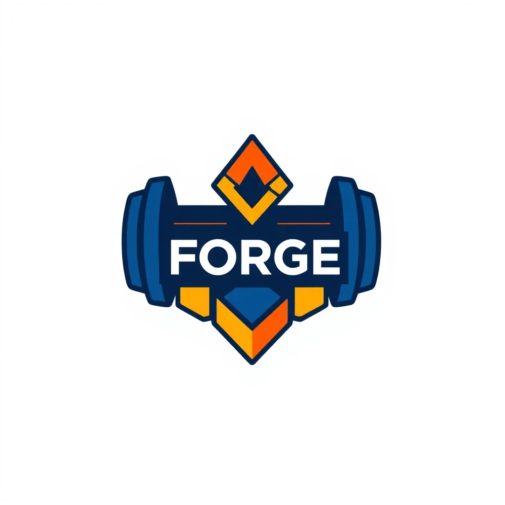 Flat Design logo: a fitness gym called Forge