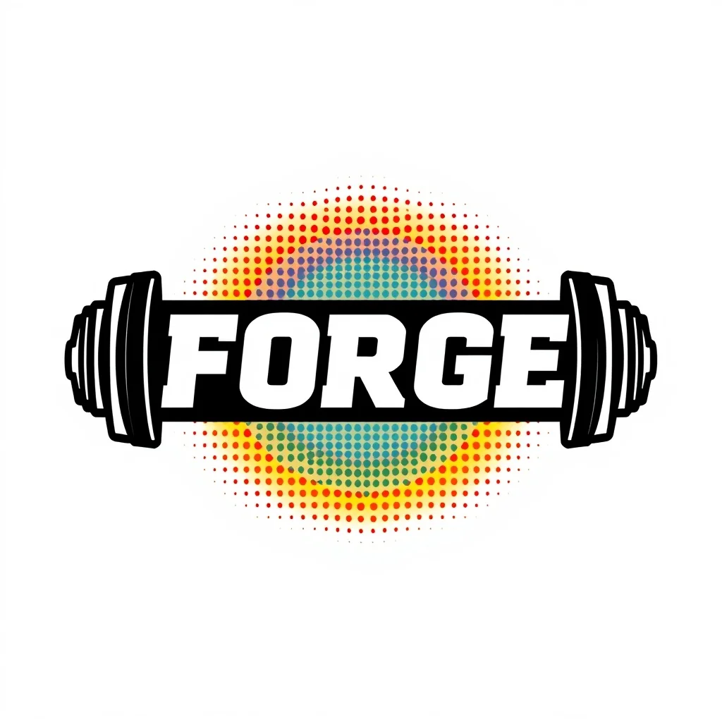 Pop Art logo: a fitness gym called Forge