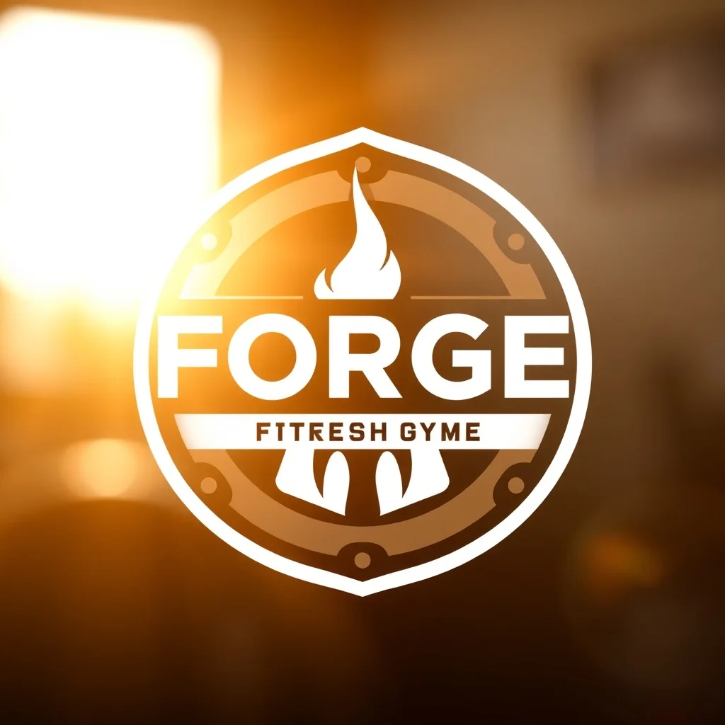 Photorealistic logo: a fitness gym called Forge