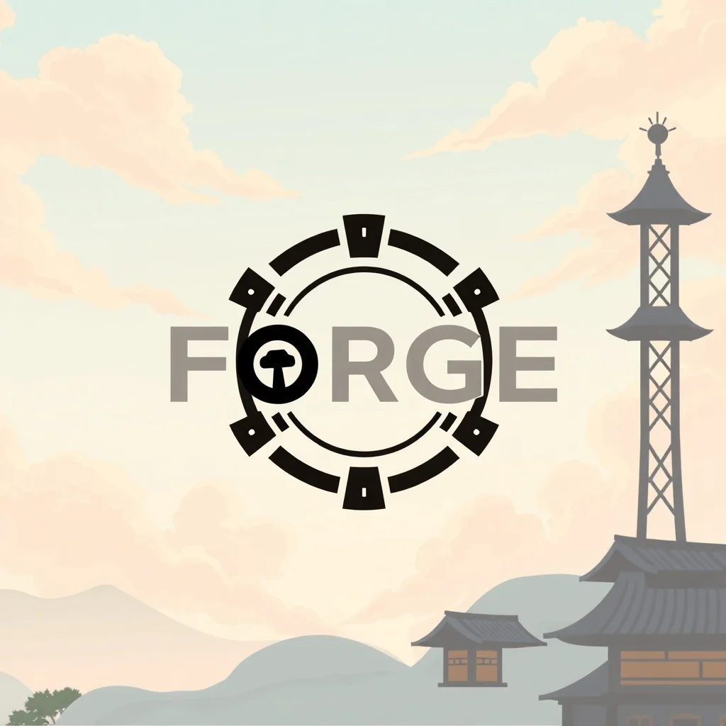 Studio Ghibli logo: a fitness gym called Forge