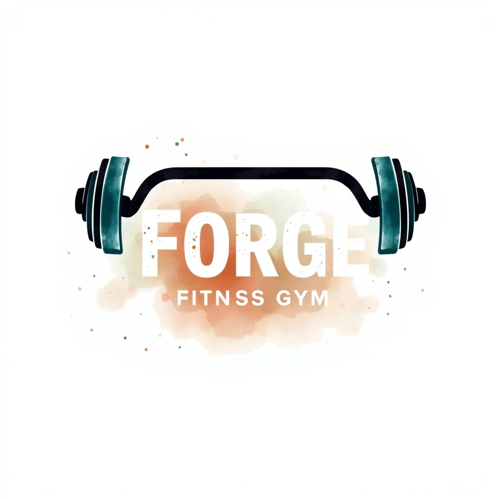 Watercolor logo: a fitness gym called Forge