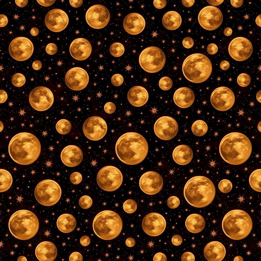 Baroque pattern: tiny moons and stars