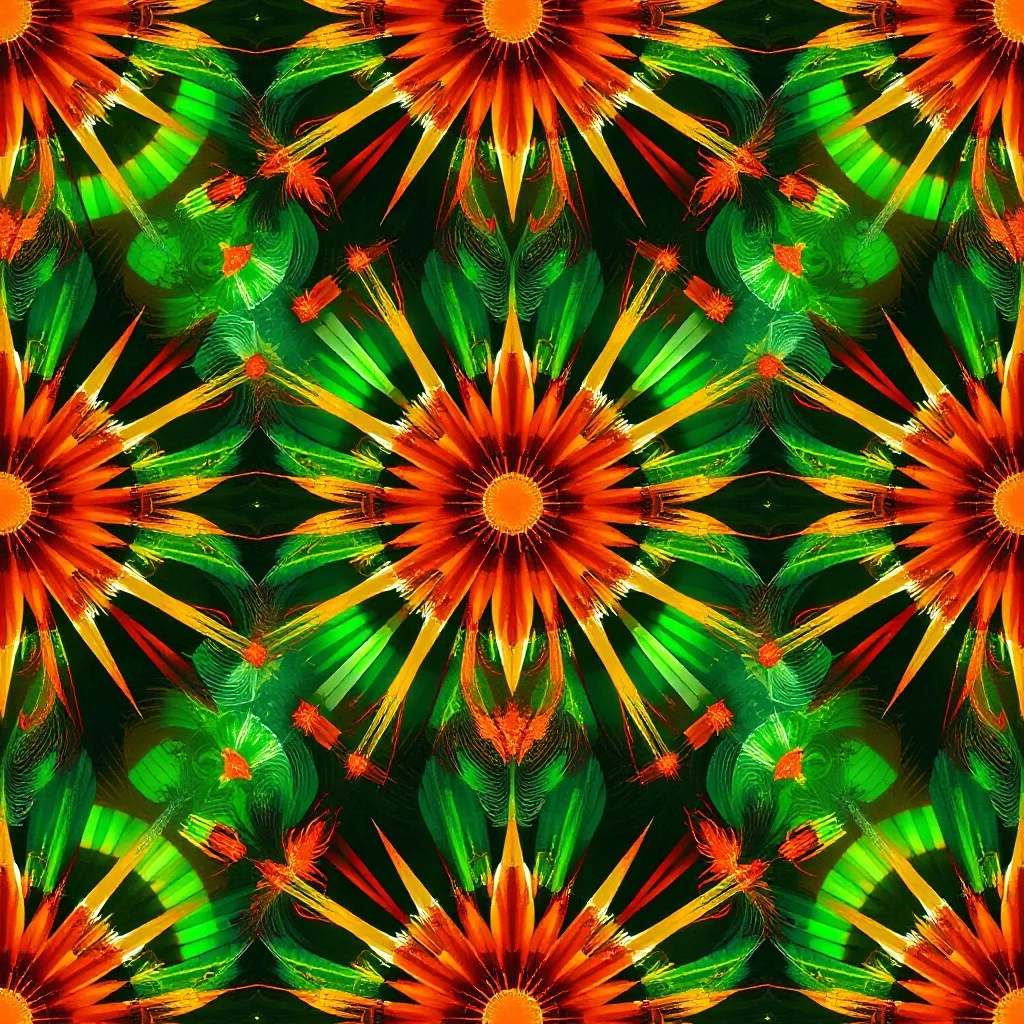 Fantasy pattern: art-deco fans and rays