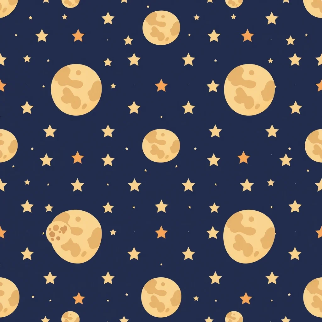 Flat Design pattern: tiny moons and stars