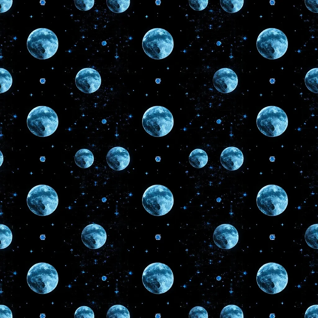 Futuristic pattern: tiny moons and stars
