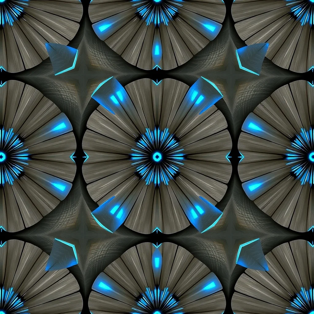 Futuristic pattern: art-deco fans and rays