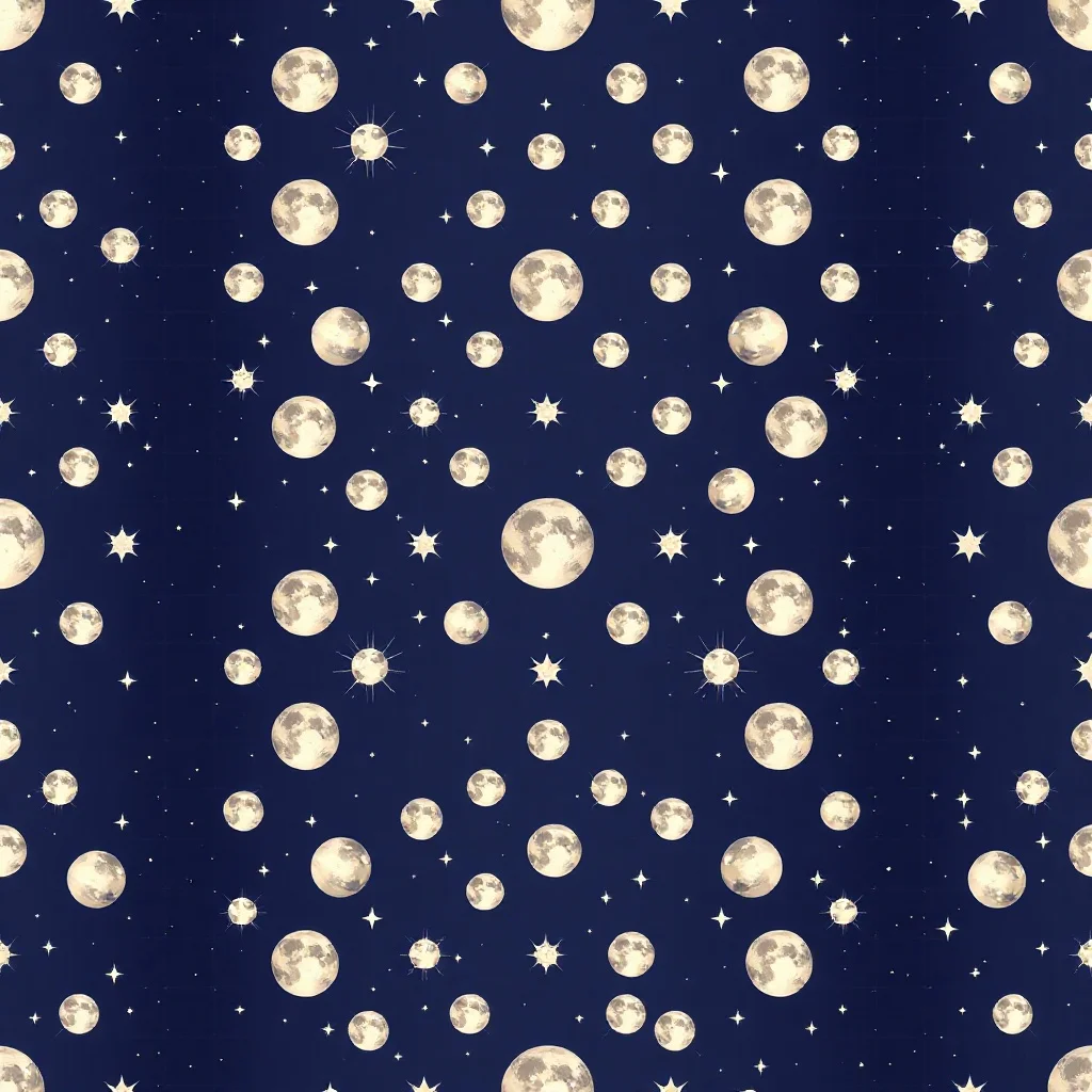 Isometric pattern: tiny moons and stars