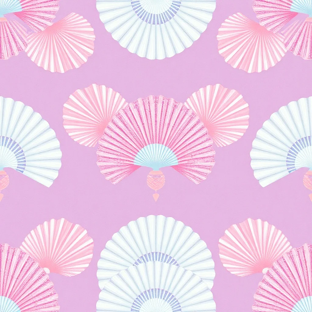 Pastel pattern: art-deco fans and rays