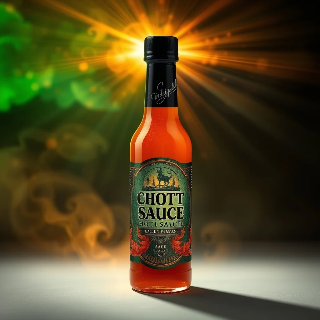 Fantasy product photo: a craft hot sauce bottle