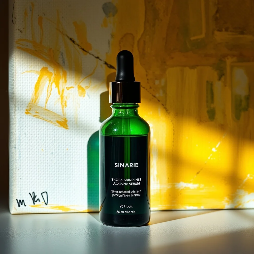 Oil Painting product photo: a luxury skincare serum bottle