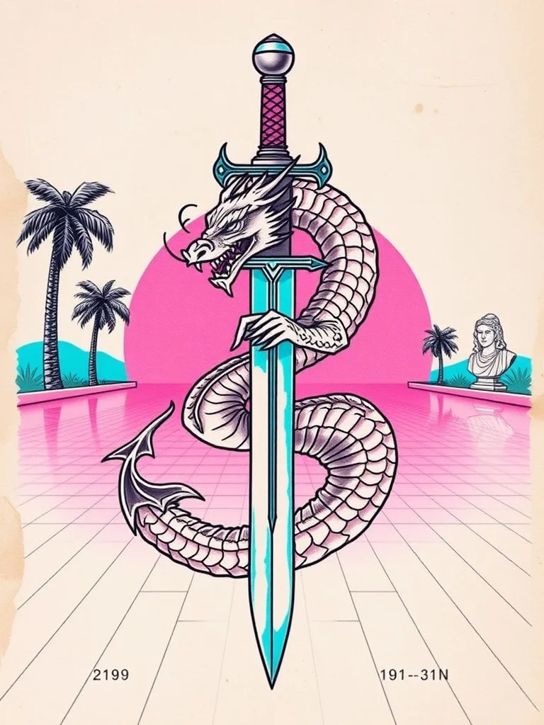 Vaporwave tattoo