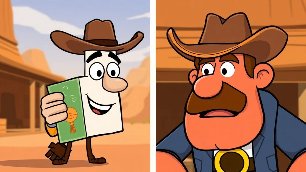 Cartoon youtube thumbnail: a side-by-side comparison of two products