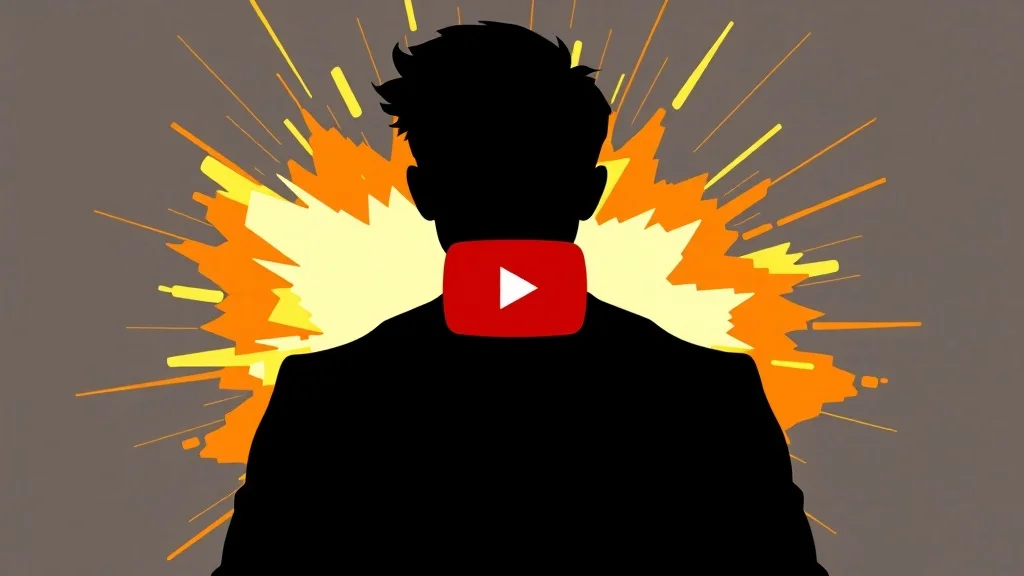 Flat Design youtube thumbnail: an explosion behind a silhouetted hero