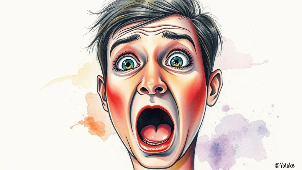 Watercolor youtube thumbnail: a shocked face reacting to a glowing screen