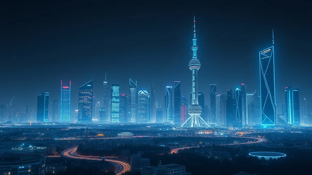 Futuristic wallpaper: a futuristic city skyline at night