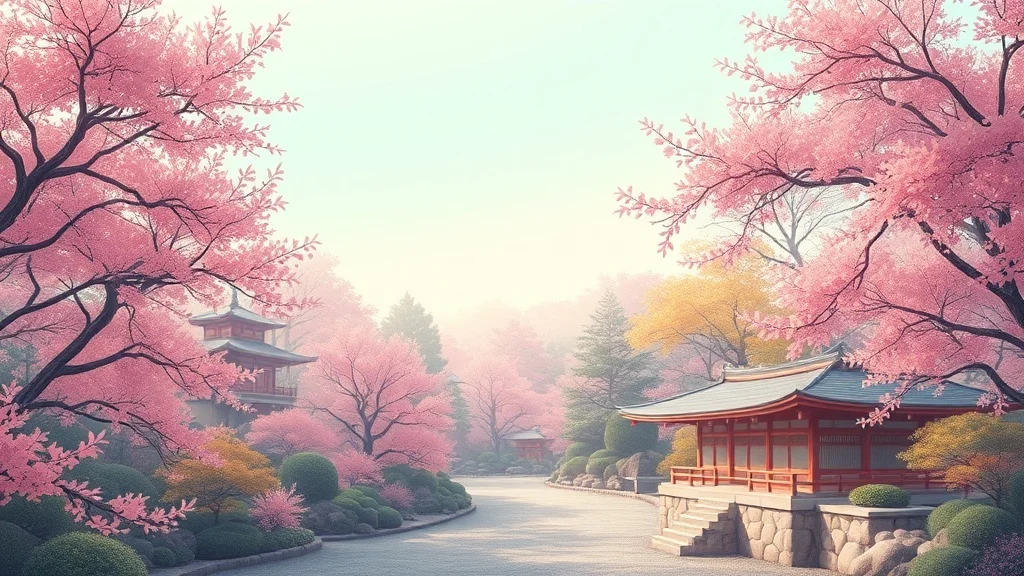 Pastel wallpaper: a serene Japanese garden in autumn
